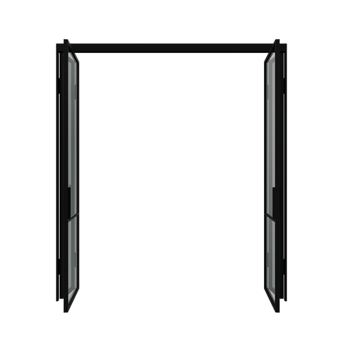 Перегородка-гармошка с бесцветным стеклом DIRONTA 205.7 х 260 см