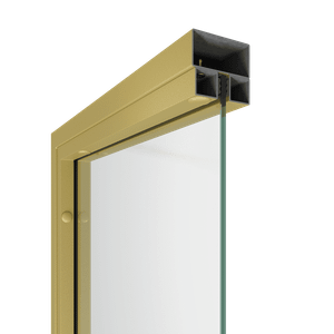 Перегородка с бесцветным стеклом ZONIQUE золотая, 220 х 90 см