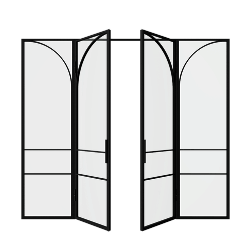 Распашная перегородка с бесцветным стеклом FLYIOT 300 х 260 см