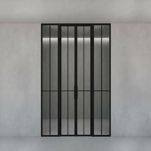 Распашная перегородка с бесцветным стеклом METHOYA Slim 160 х 260 см