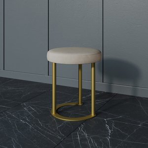 Пуф HORSIX 38 х 38 см, бежевое сиденье/золотой