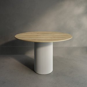 Обеденный стол TRUBIS Wood L D120 см, орех/белый