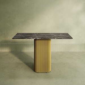 Консоль TRUBIS 120 х 40 см, темный мрамор/золотой