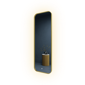 Зеркало в золотой раме с подсветкой 3 в 1, KUVINO M LED, 150 x 50 см