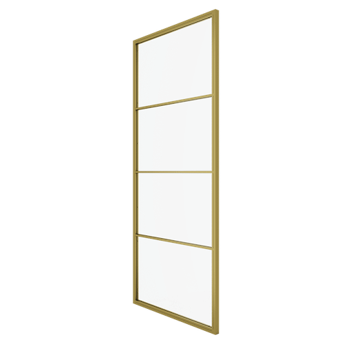 Перегородка с бесцветным стеклом ZONIQUE золотая, 220 х 90 см