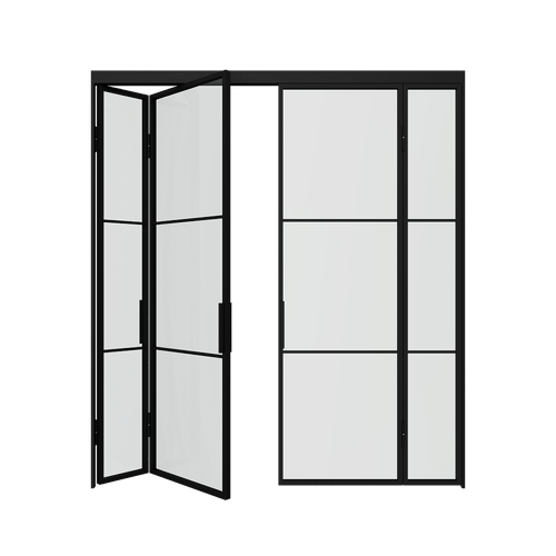 Перегородка-гармошка с бесцветным стеклом CHAIROVIA 205.7 х 260 см