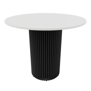 Обеденный стол TRUBIS Wood L D90 см, белый/черный