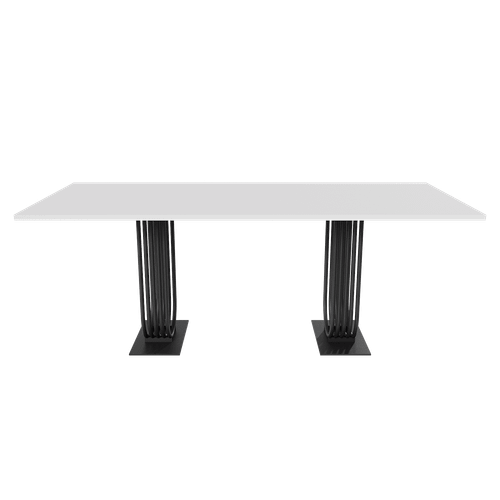 Обеденный стол ARFEO Duo белый/черный, 200 х 90 см