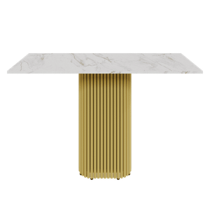 Консоль TRUBIS 120 х 40 см, белый мрамор/золотой