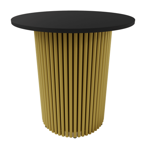 Журнальный столик TRUBIS Wood S D60 см, черный/золотой