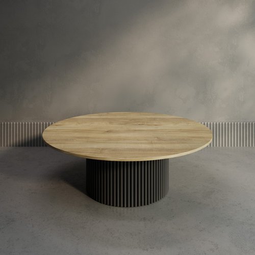 Журнальный столик TRUBIS Wood M D120 см, орех/черный