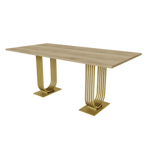 Обеденный стол ARFEO Duo орех/золотой, 180 х 90 см