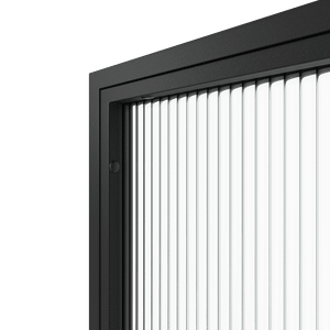 Перегородка с рифленым стеклом ZONIQUE черная, 200 х 70 см