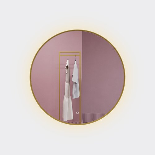 Зеркало в золотой раме c подсветкой 3 в 1, RAUNTEL M LED, 80 см