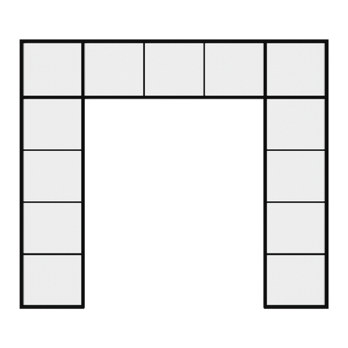 Статичная перегородка с рифленым стеклом GYRONTE 300 х 260 см