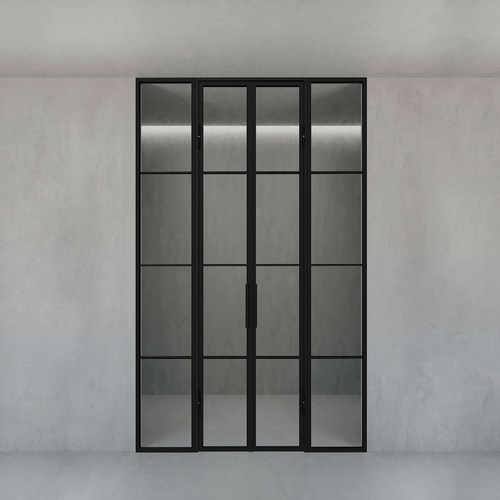 Распашная перегородка с бесцветным стеклом CALISTASA Slim 160 х 260 см