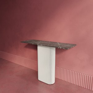 Консоль TRUBIS 100 х 35 см, темный мрамор/белый