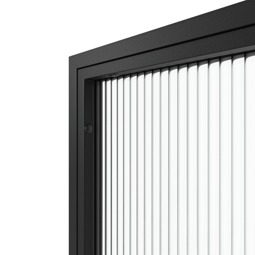 Перегородка с рифленым стеклом ZONIQUE черная, 200 х 70 см