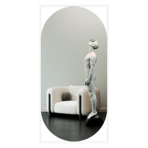 Зеркало в белой раме KVADEN XL, 200 х 100 см