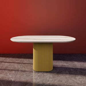 Обеденный стол керамический золотой TRUBIS Stone 160 х 80 см