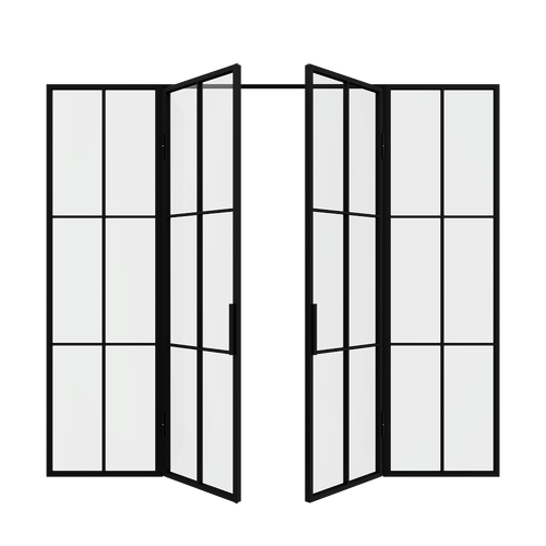 Распашная перегородка с бесцветным стеклом BORKUMA 300 х 260 см