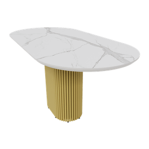 Обеденный стол керамический золотой TRUBIS Stone 160 х 80 см