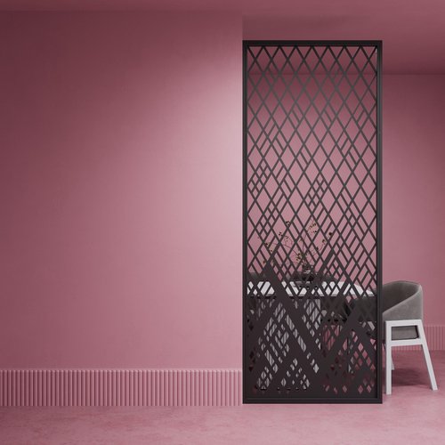 Металлическая перегородка Rombozo 260 × 100 см черная