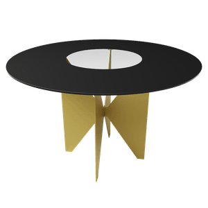 Обеденный стол FARFETTO с фотопечатью/золотой D120 см