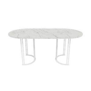 Обеденный стол VIOLUR 180 х 90 см, белый мрамор/белый