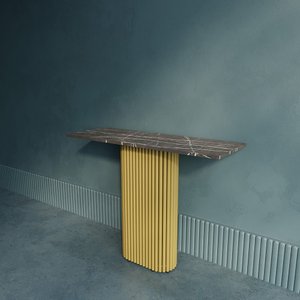 Консоль TRUBIS 100 х 35 см, темный мрамор/золотой