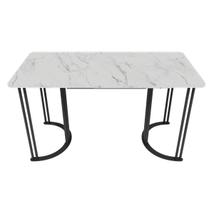Обеденный раздвижной стол VIOLUR 110/140 х 70 см, белый мрамор/черный