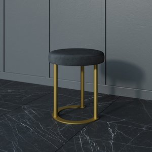 Пуф HORSIX 38 х 38 см, черное сиденье/золотой