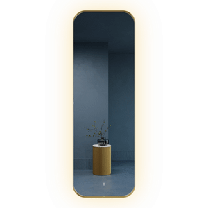 Зеркало в золотой раме с подсветкой 3 в 1, KUVINO M LED, 150 x 50 см