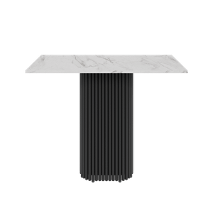 Консоль TRUBIS 100 х 35 см, белый мрамор/черный
