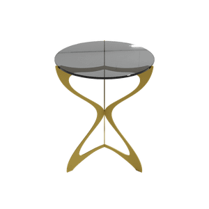 Журнальный стол SELMUS D40 см, черный/золотой