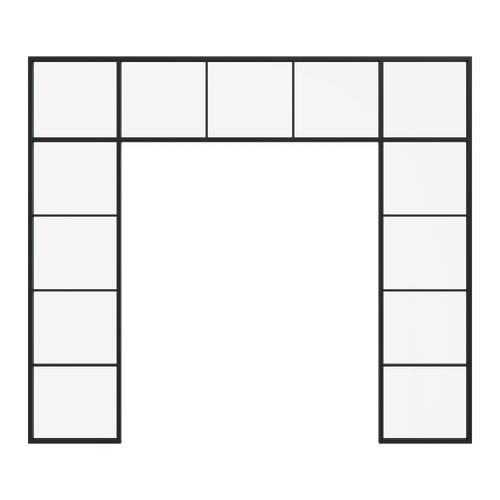 Статичная перегородка с бесцветным стеклом GYRONTE 300 х 260 см