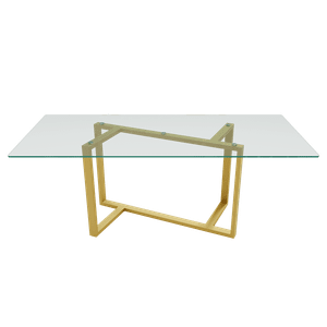 Обеденный стол VETLIX 200 х 90, бесцветное стекло/золотой