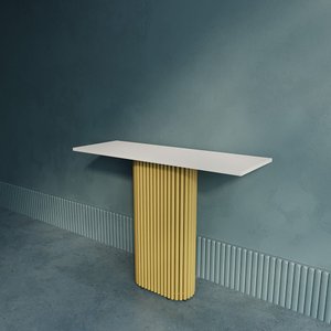 Консоль TRUBIS 100 х 35 см, белый/золотой