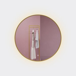 Зеркало в золотой раме c подсветкой 3 в 1, RAUNTEL M LED, 80 см