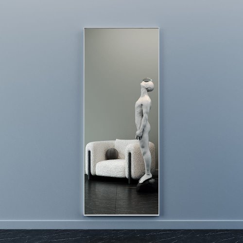 Зеркало в белой раме HALFEO XL Slim, 200 х 80 см
