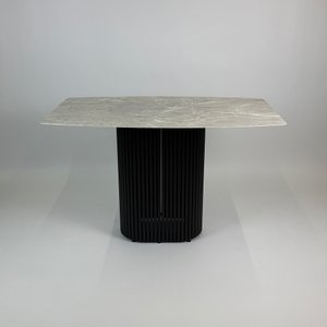 Обеденный стол TRUBIS Wood+Glass с фотопечатью под мрамор, 120 х 71.5 см