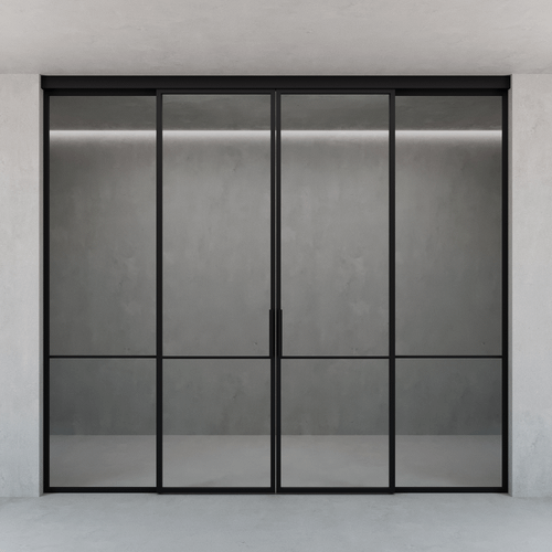 Раздвижная перегородка с бесцветным стеклом DIRONTA 300 х 260 см