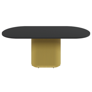 Обеденный стол TRUBIS Wood Oval 200 х 90 см, черный/золотой