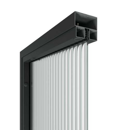 Перегородка с рифленым стеклом ZONIQUE черная, 200 х 70 см