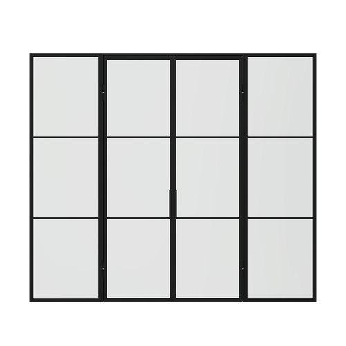 Распашная перегородка с бесцветным стеклом CHAIROVIA 300 х 260 см