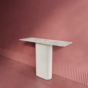 Консоль TRUBIS 100 х 35 см, белый мрамор/белый