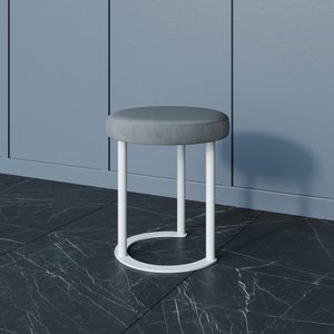 Пуф HORSIX 38 х 38 см, серое сиденье/белый