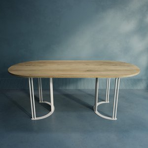 Обеденный стол VIOLUR 200 х 90 см, орех/белый