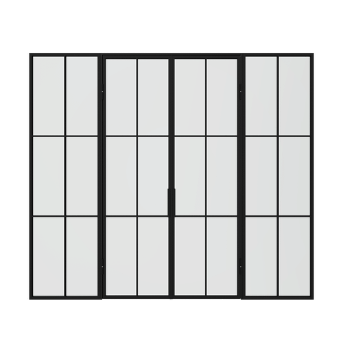 Распашная перегородка с бесцветным стеклом BORKUMA 300 х 260 см