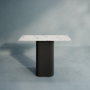 Консоль TRUBIS 100 х 35 см, белый мрамор/черный